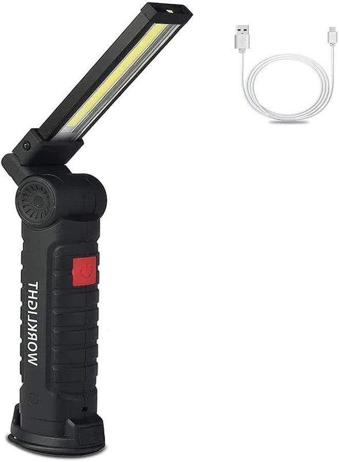 JAMBUVANTI مصباح عمل مغناطيسي LED قابل لإعادة الشحن من جامبوفانتي، عبوة واحدة، بأربعة أوضاع إضاءة، قابل للطي بزاوية 360 درجة، مزود بمصباح COB قابل للشحن عبر منفذ USB، ومقاوم للماء، مناسب للاستخدام في ورش الميكانيكا، والمرائب، والمنازل، والأماكن الخارجية. - Image 1